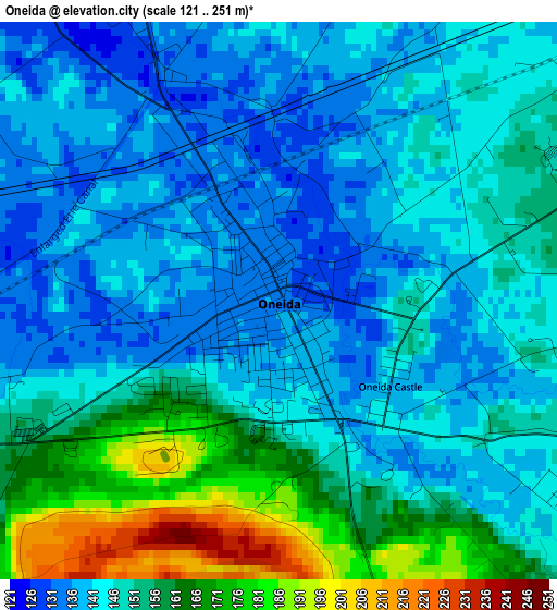 Oneida elevation map