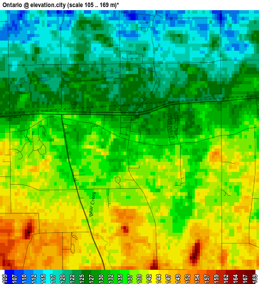 Ontario elevation map