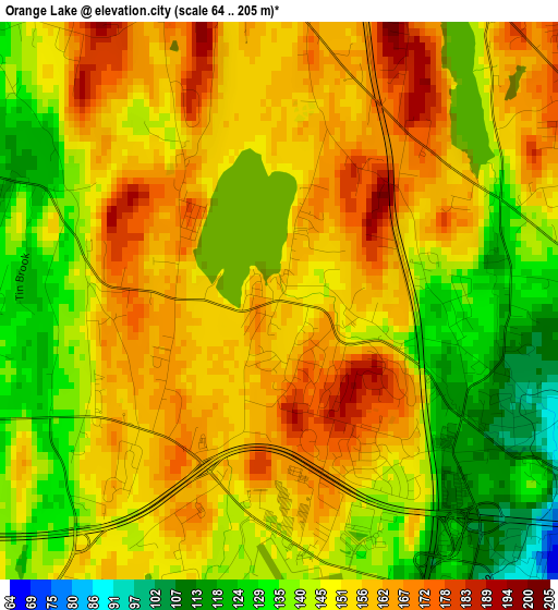 Orange Lake elevation map