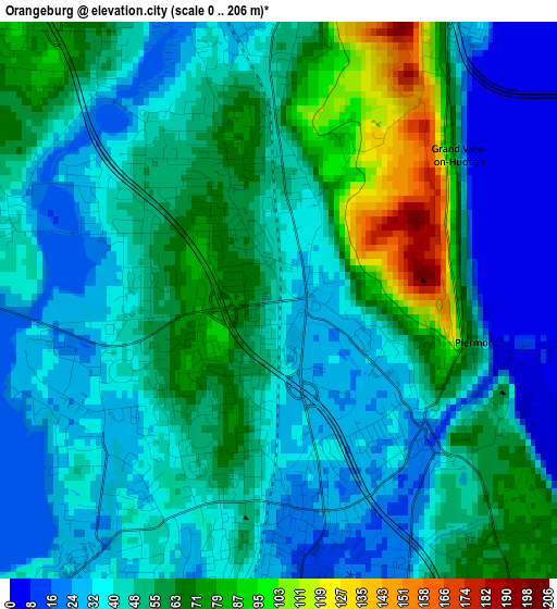 Orangeburg elevation map