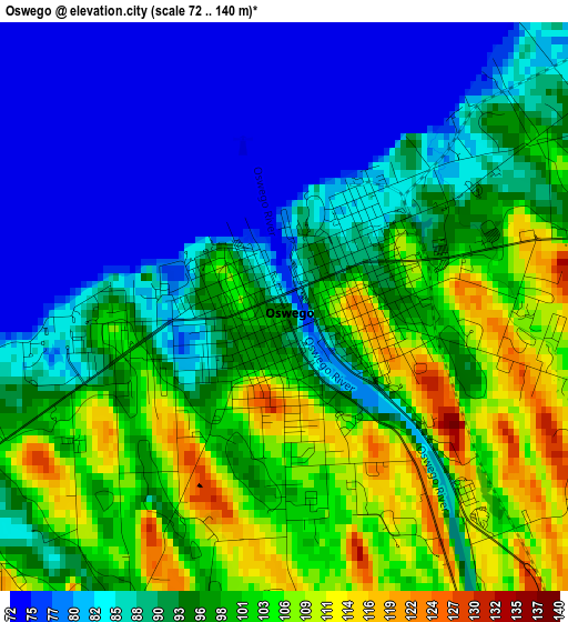 Oswego elevation map