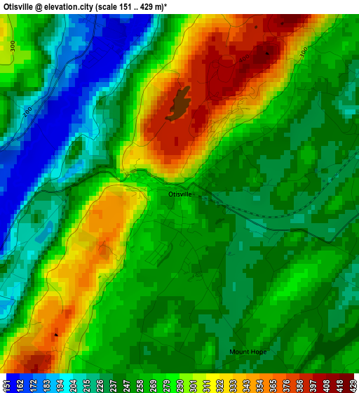 Otisville elevation map