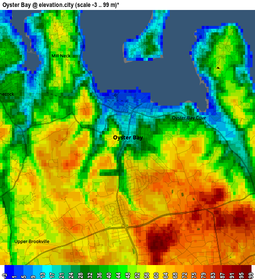 Oyster Bay elevation map