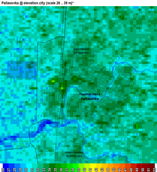 Pallasovka elevation map