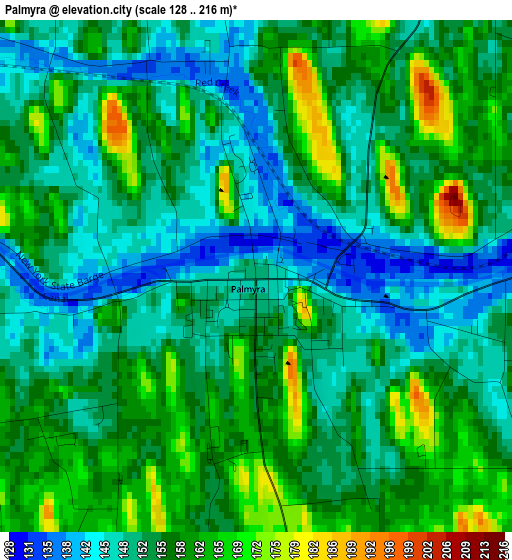 Palmyra elevation map