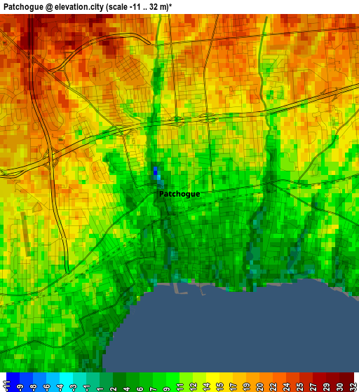 Patchogue elevation map