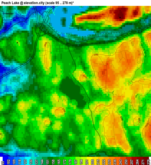 Peach Lake elevation map