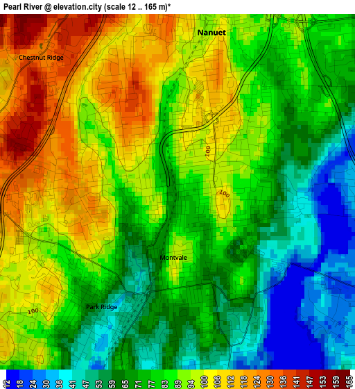 Pearl River elevation map