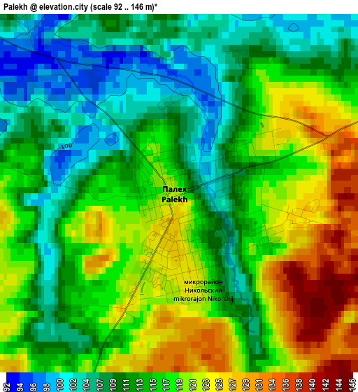 Palekh elevation map