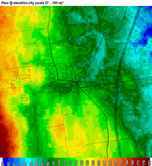 Peru elevation map