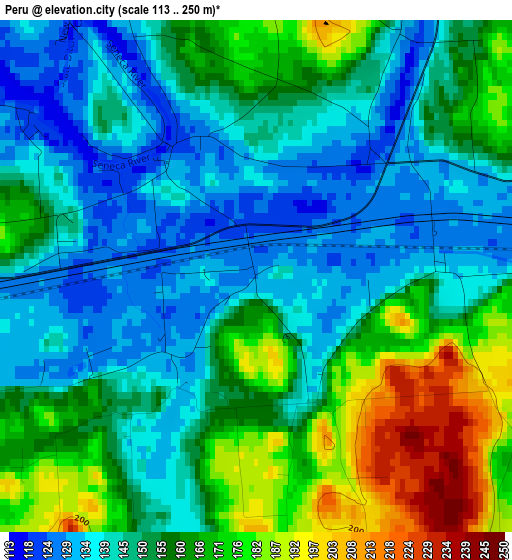 Peru elevation map