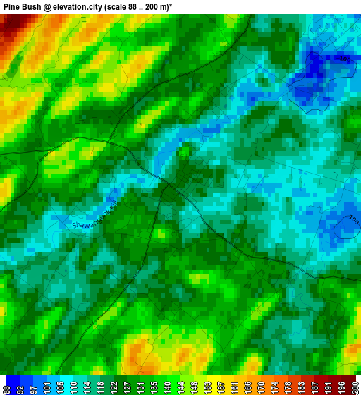 Pine Bush elevation map