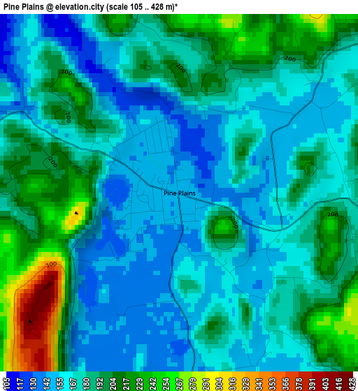 Pine Plains elevation map