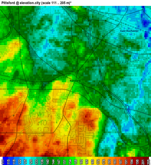 Pittsford elevation map