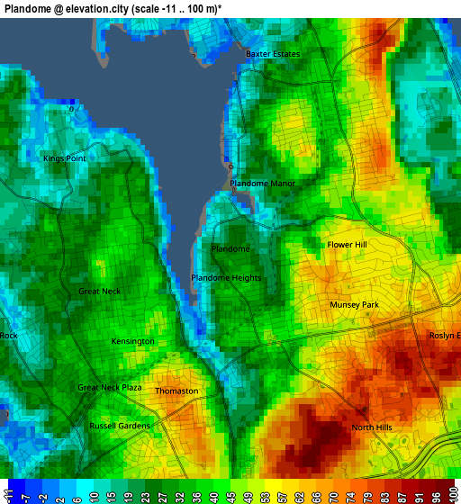 Plandome elevation map