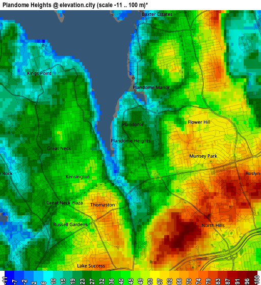 Plandome Heights elevation map