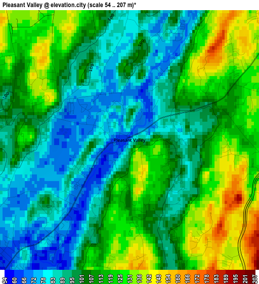 Pleasant Valley elevation map