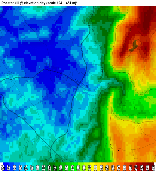 Poestenkill elevation map