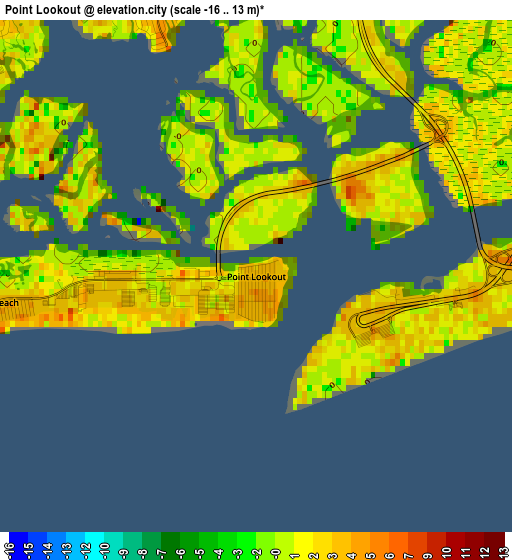 Point Lookout elevation map