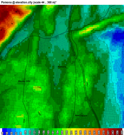 Pomona elevation map