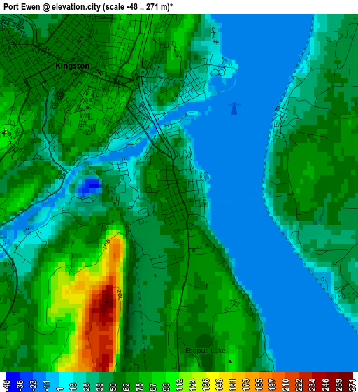 Port Ewen elevation map