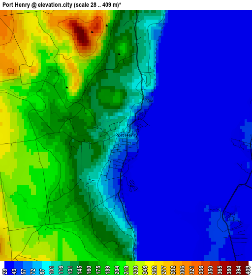 Port Henry elevation map