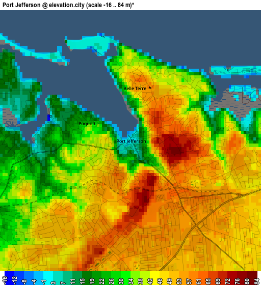 Port Jefferson elevation map