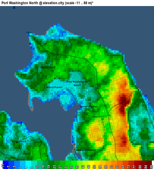 Port Washington North elevation map