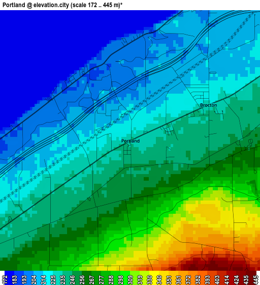 Portland elevation map