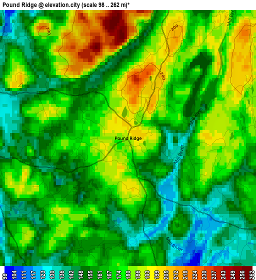 Pound Ridge elevation map