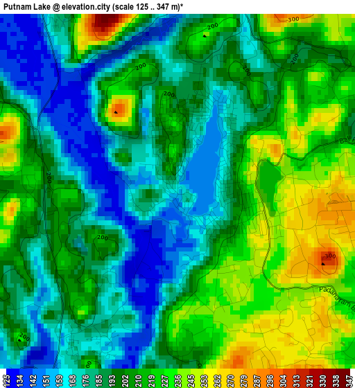 Putnam Lake elevation map