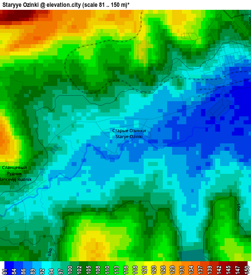 Staryye Ozinki elevation map