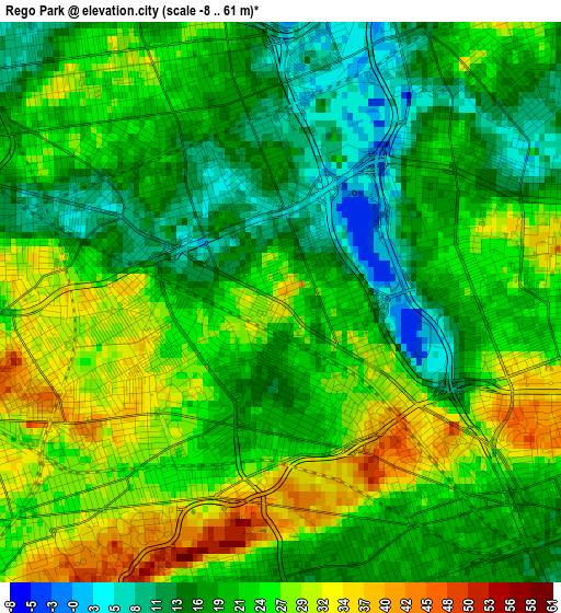 Rego Park elevation map