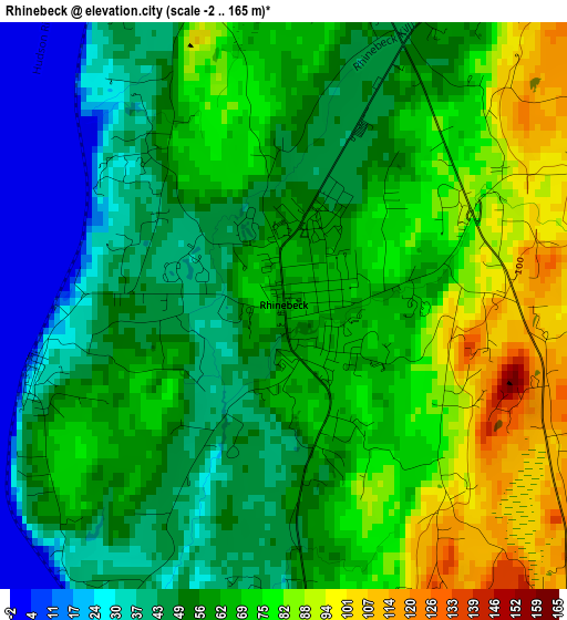 Rhinebeck elevation map