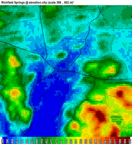 Richfield Springs elevation map