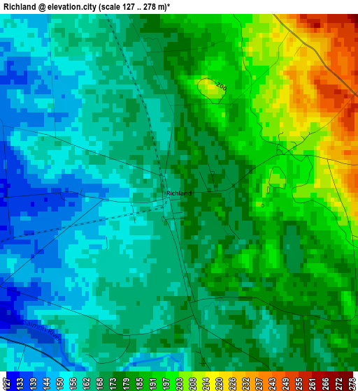 Richland elevation map