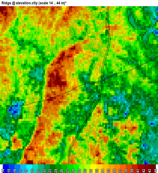 Ridge elevation map