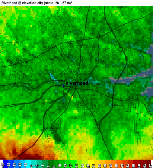 Riverhead elevation map