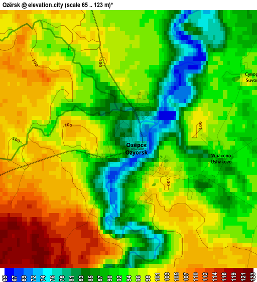 Ozërsk elevation map