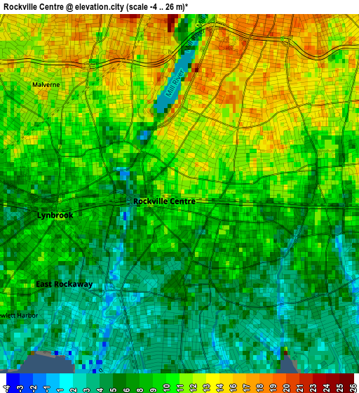 Rockville Centre elevation map