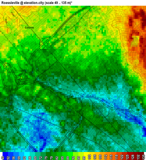 Roessleville elevation map