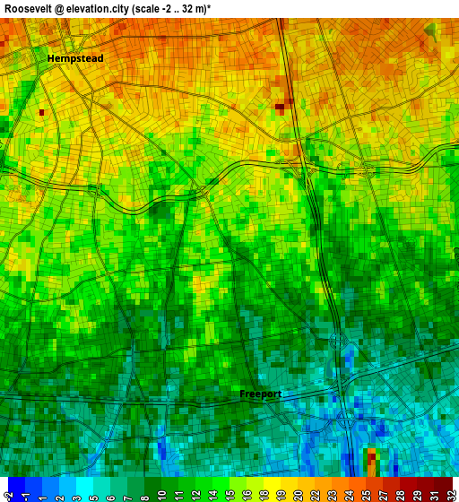 Roosevelt elevation map