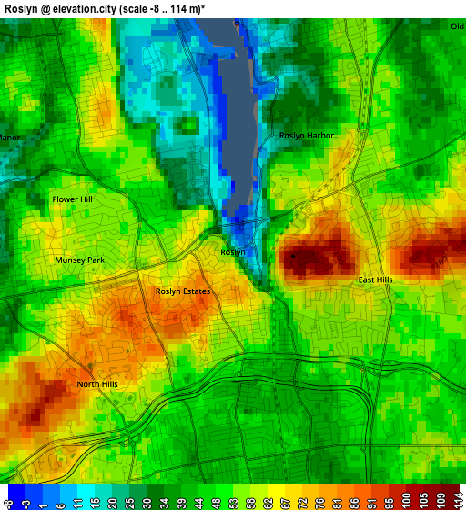 Roslyn elevation map