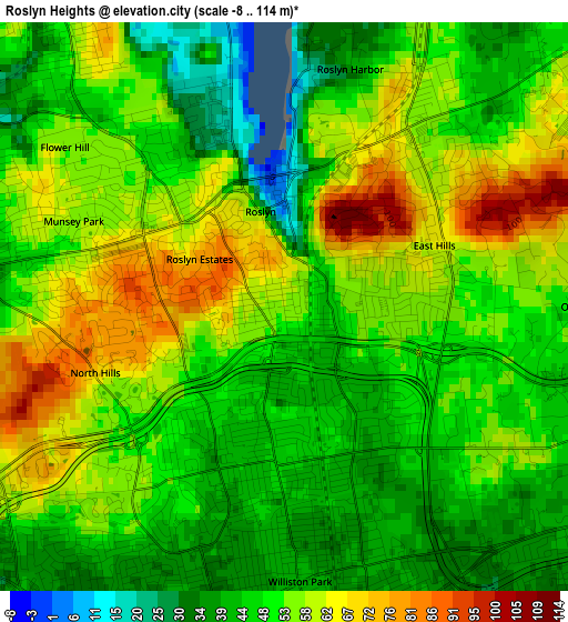 Roslyn Heights elevation map