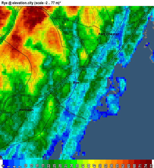 Rye elevation map