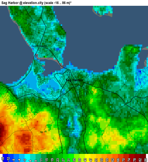 Sag Harbor elevation map