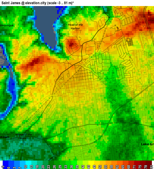 Saint James elevation map