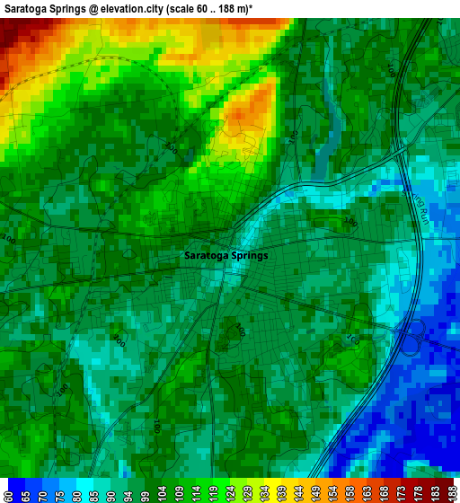 Saratoga Springs elevation map