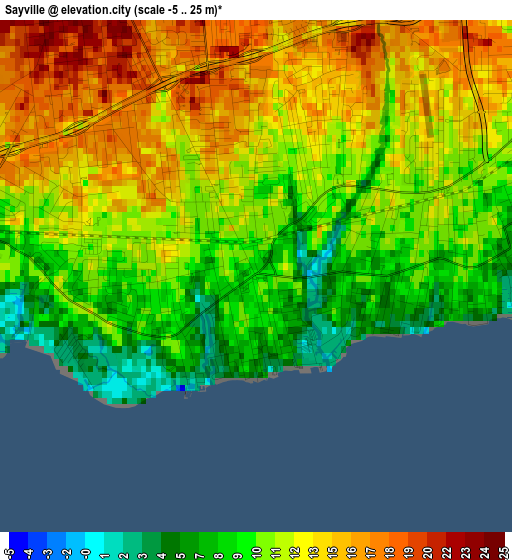 Sayville elevation map