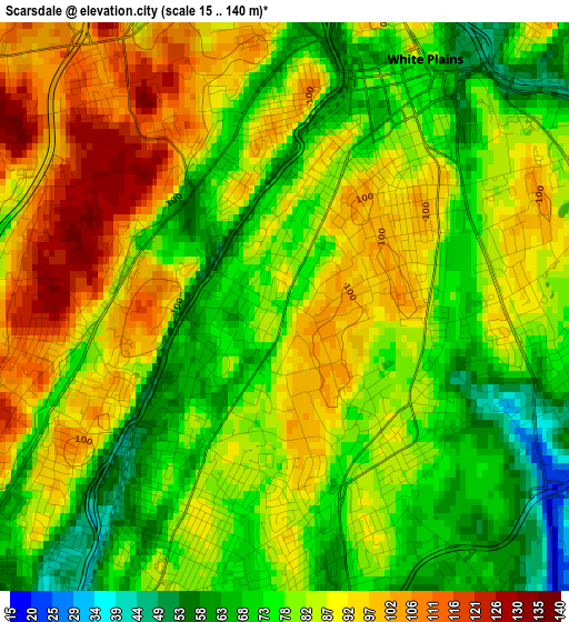 Scarsdale elevation map